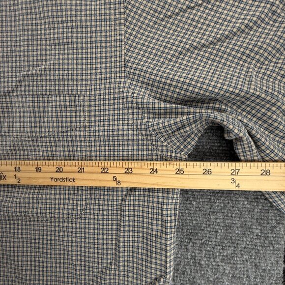 Think Pink Men Long Sleeve Button Up Shirt Blue Beige Check 2XL Pocket Adult - Picture 6 of 16